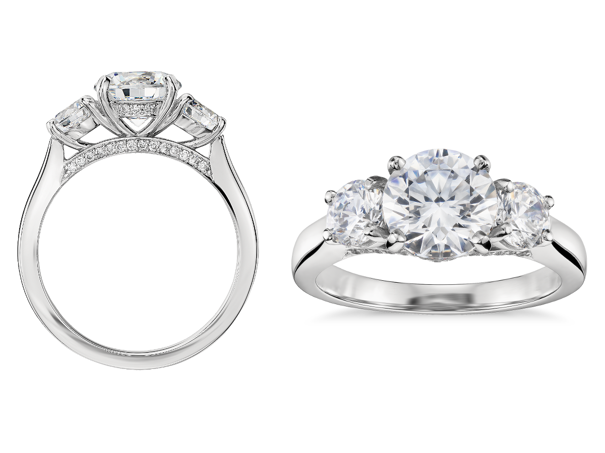 3 Stone Classic Engagement Rings