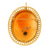 14k Gold Gibson Girl Shell Cameo Diamond 1830s Victorian Brooch Pin Pendant