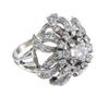 1.49CTW Diamond Floral Cluster Ring 14k White Gold Vintage Art Deco Estate