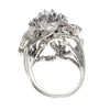 1.50CTW Diamond Floral Cluster Ring 14k White Gold Vintage 1940s Art Deco Estate