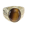 5.40ctw Oval Shape Tigers Eye Cocktail Ring 14k Yellow Gold Vintage Estate