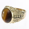 5.40ctw Oval Shape Tigers Eye Cocktail Ring 14k Yellow Gold Vintage Estate