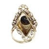 Ring with Black Onyx and .02 CTW Diamonds 14k Yellow Gold