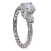1.00CT Round Diamond Tacori Classic Three Stone Engagement Ring Setting Platinum