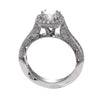 1CT Round Diamond Tacori Classic Crescent Bloom Halo Engagement Ring Setting 18k White Gold $6440