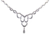 0.55CTW Diamond Drop Pendant Necklace 14k White Gold Vintage Art Deco Style