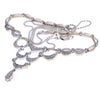 Diamond Drop Pendant Necklace 14k White Gold Vintage Art Deco Style 0.55CTW