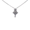 0.30CTW Princess Diamond Pave Drop Pendant Necklace 14k White Gold Vintage Art Deco