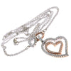 1.7CTW Diamond Double Large Open Heart Drop Pendant Necklace 14k White Rose Gold