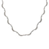 1.70CTW Diamond Moon Crescent Link Choker Necklace 14k White Gold Vintage Estate