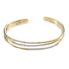 John Hardy Bamboo  Split Flex Cuff Diamond Bracelet 18k Yellow Gold 1.38ctw