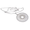 2.00CTW Diamond Large Medallion Pendant Necklace 18k White Gold Cable Link Chain