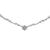1.05CTW Diamond Flower Pendant Station Necklace 18k White Gold Fancy Ball Link Chain