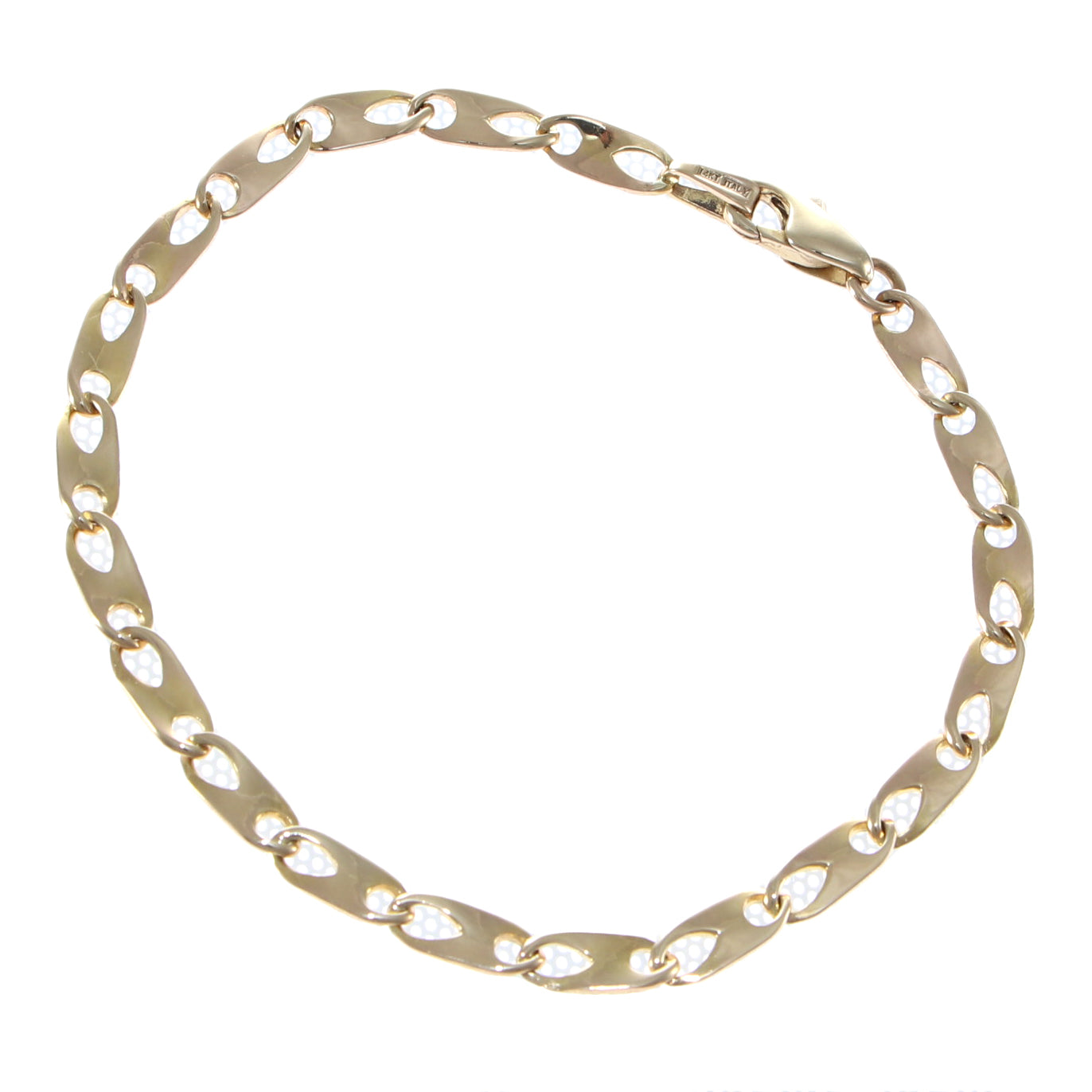 14k Yellow Gold Slender Twisted Link Bracelet 7.5in LF1755-7.5