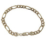 Figaro Chain Link Bracelet Solid 14k Yellow Gold 7mm 7.75inches 16.3g