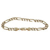 Figaro Chain Link Bracelet Solid 14k Yellow Gold 7mm 7.75inches 16.3g