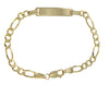 Baby Child Engravable ID Bracelet 14k Yellow Gold Figaro Chain Link 5mm 5.75inches 4g