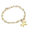Womens Baby Heart Chain Link Pony Charm Bracelet 14k Yellow Gold 5mm 5.5inches 5.1g