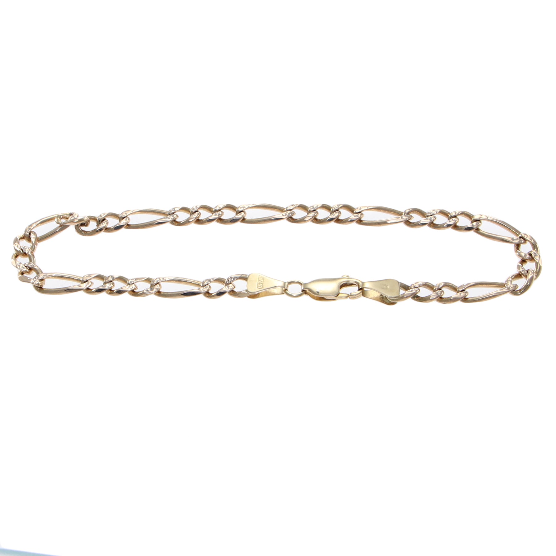 9ct Gold 19cm Solid 31 Figaro Bracelet  Angus  Coote