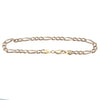 Womens Figaro Chain Link Bracelet Solid 14k Yellow Gold 4mm 7inches 6.2g