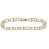 Womens Starter Charm Chain Link Bracelet Solid 14k Yellow Gold 7mm 6.75inches 7g