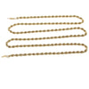 Long Mens Rope Chain Link Necklace 14k Yellow Gold 4mm 30.5inches 14.4g