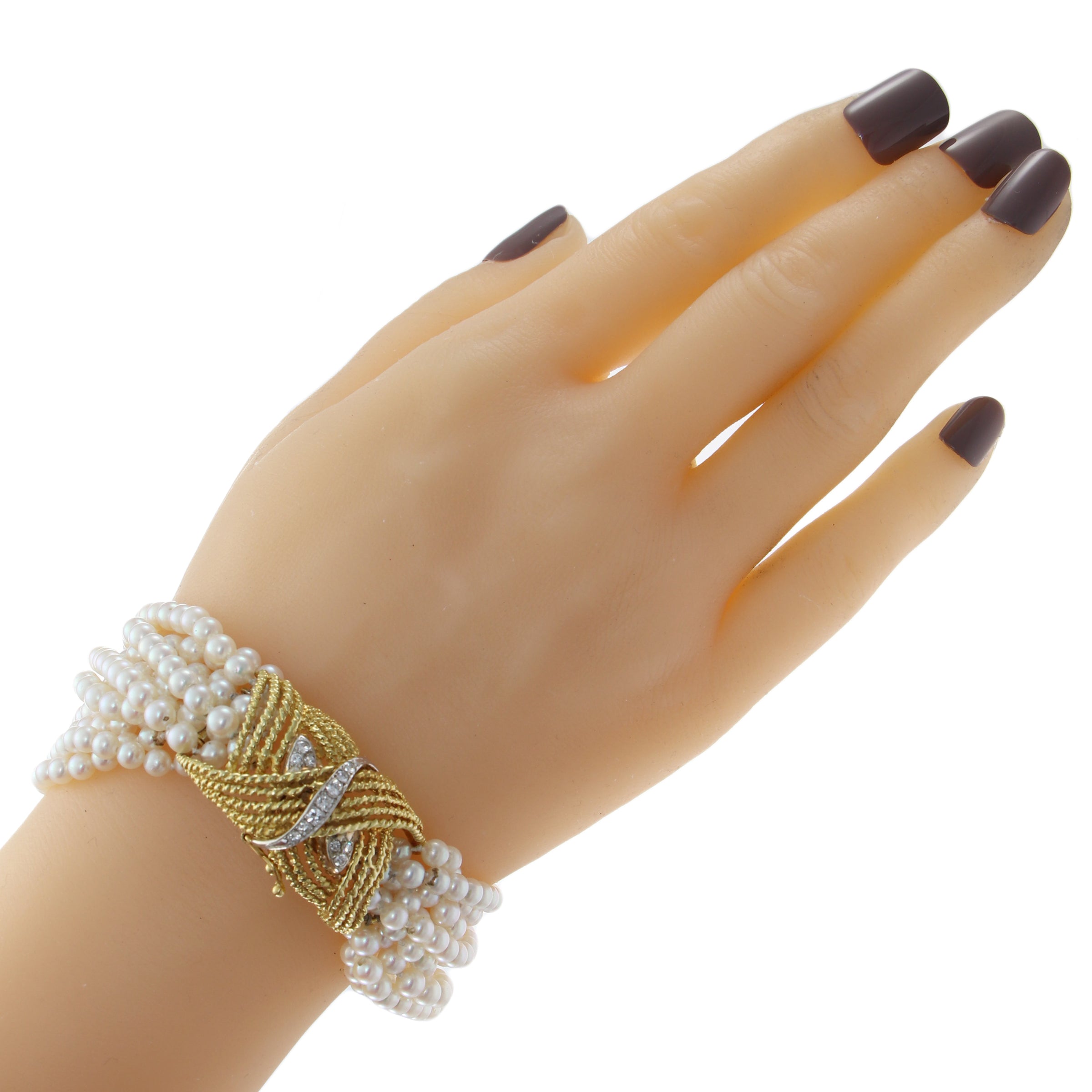 Classic Blossom Enamel Pearl Bracelet - Chandrani Pearls
