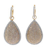 3.38CTW Diamond Cluster Hoop Teardrop Dangle Earrings 18k Yellow Gold H-I/SI1-SI2
