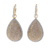 3.38CTW Diamond Cluster Hoop Teardrop Dangle Earrings 18k Yellow Gold H-I/SI1-SI2