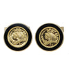 1997 1/20 oz 24k Gold Panda Coin Black Onyx Cufflinks Unisex 20mm 12.4g