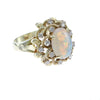 2.82CTW Fire Opal Diamond Cocktail Ring 14k Yellow Gold Womens Vintage Estate