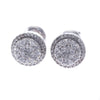 1.00CTW Round Cluster Diamond Stud Earrings 14k White Gold Screw Back H/I1-I2
