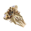 Honey Bee Nector Fire Opal Sapphire Cocktail Ring 14k Yellow Gold Vintage Estate US5.25