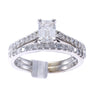 1.52CTW Emerald Cut Diamond Engagement Ring Wedding Band Set 14k White Gold H/SI1