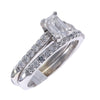 1.52CTW Emerald Cut Diamond Engagement Ring Wedding Band Set 14k White Gold H/SI1