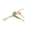 Ballerina Grand Jete Brooch Pin Solid 14k Yellow Gold Girl Dancer 4.9g