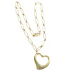 Tiffany & Co. Elsa Peretti Large Open Heart Pendant Chain Necklace 18k Yellow Gold