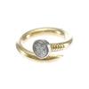 Diamond Nail Ring Solid 18k Yellow Gold 0.21ctw H/SI2 US6 12.1g ByPass Band