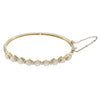 Fire Opal Diamond Bangle Bracelet 14k Yellow Gold 1.96CTW 7.0" inches 15.4g