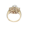 1.50CTW Diamond 8mm Pearl Cocktail Ring Solid 14k Yellow Gold Womens 5.25