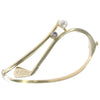 Golf Club Diamond Pearl Twist Curve Bangle Bracelet 18k Yellow Gold 6inch 13.8g