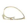 Golf Club Diamond Pearl Twist Curve Bangle Bracelet 18k Yellow Gold 6inch 13.8g