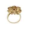 Pear Citrine Fancy Yellow Champagne Diamond Ring 14k Yellow Gold Flower Cocktail