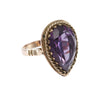 9.35CTW Pear Shape Large Amethyst Cocktail Ring 14k Rose Gold Womens 7