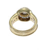 Diamond Floral Ribbed Band Ring 14k Yellow Gold 0.87CTW Womens 5.00
