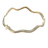 Zigzag Diamond Bangle Bracelet Solid 14k Yellow Gold 1.20ctw Channel Set 7inch 10.6g 