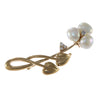 Lily Flower Baroque Pearl Diamond Brooch Pin 14k Yellow Gold Womens Vintage