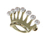 1950s Pearl Crown Brooch Pin Solid 14k Yellow Gold Vintage Estate 2.8g