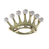 1950s Pearl Crown Brooch Pin Solid 14k Yellow Gold Vintage Estate 2.8g