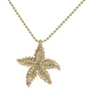 Effy Sea Starfish Pendant Necklace Solid 14k Yellow Gold Ball Bead Chain 9.3g